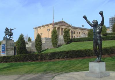 Philadelphia Museum Of Art And Rocky Statue