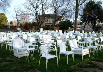 185 Empty White Chairs